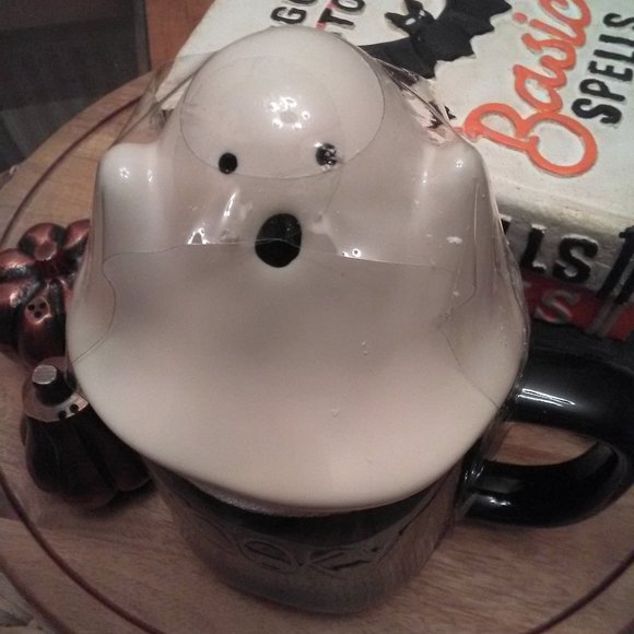 BNIB RAE DUNN Spooky Ghost Mug with Topper - Picture 4 of 6